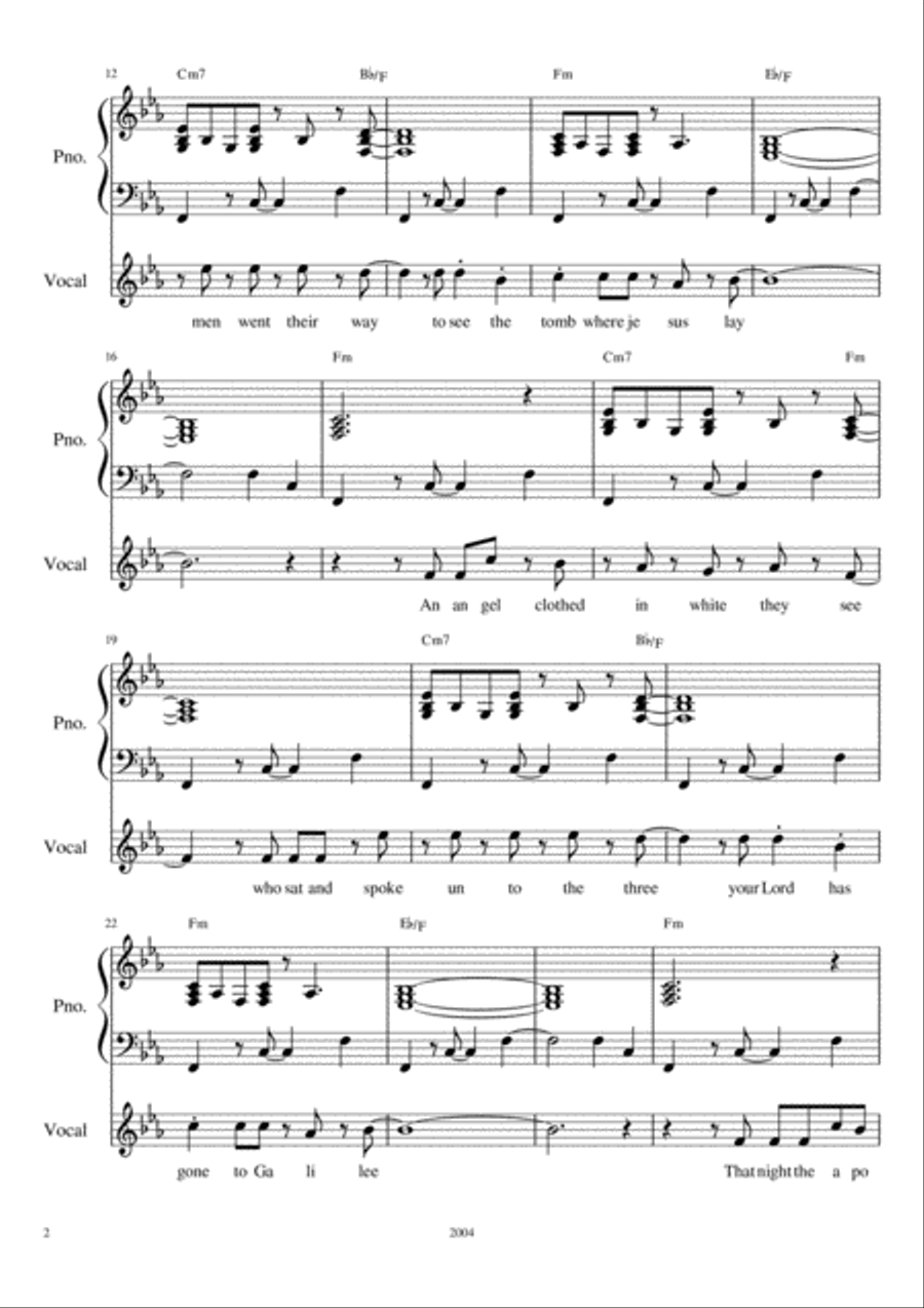 Hallelujah - Jesus Christ is risen from the dead Voice scores gallery preview page 2