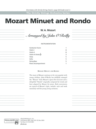Book cover for Mozart Minuet & Rondo: Score