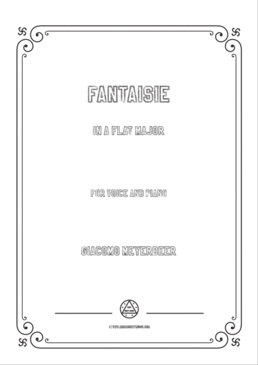 Meyerbeer-Fantaisie in A flat Major,for Voice and Piano Voice Solo scores gallery preview page 1