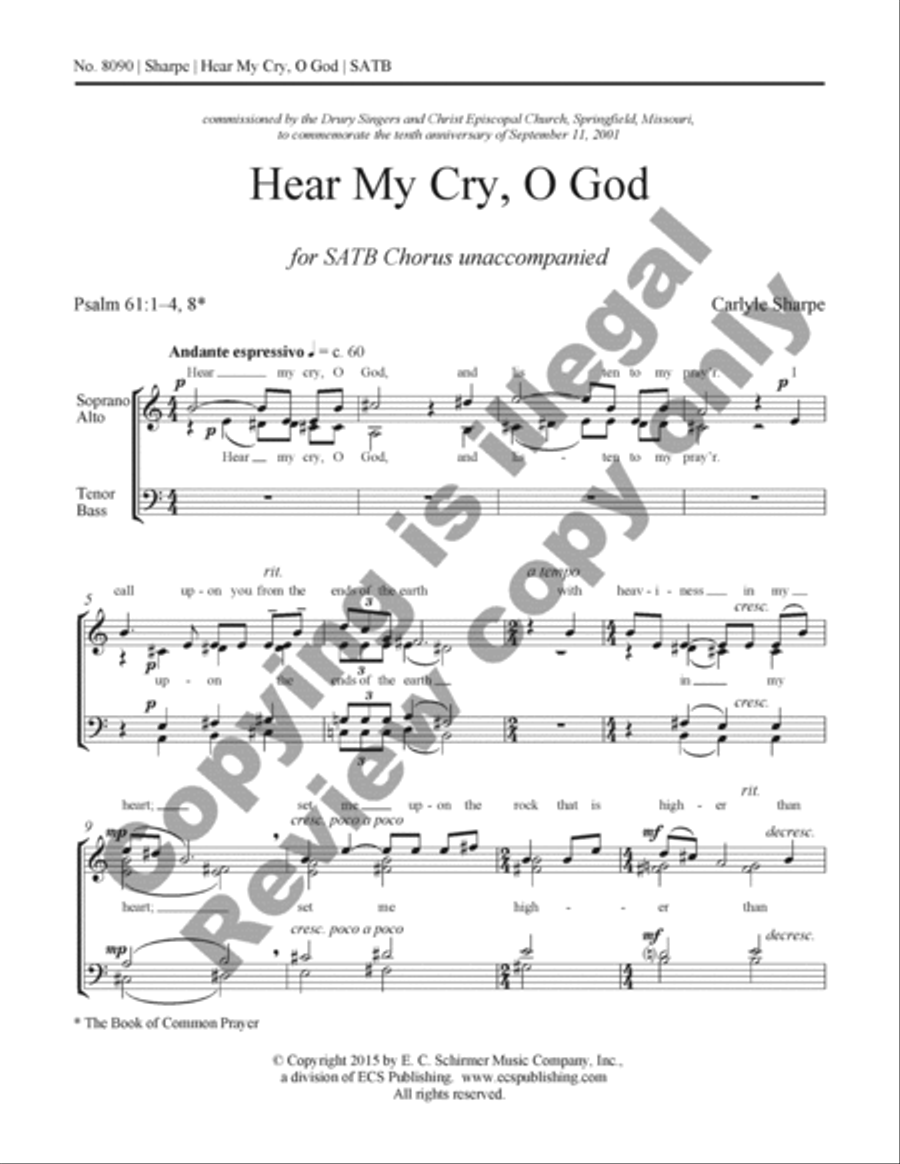Hear My Cry, O God 4-Part scores gallery preview page 5