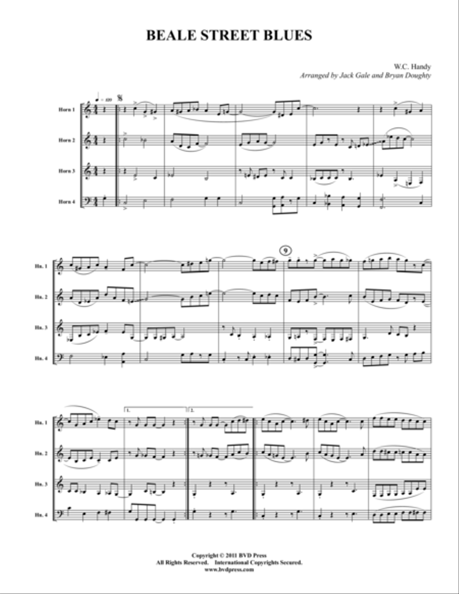 Beale Street Blues Horn scores gallery preview page 1