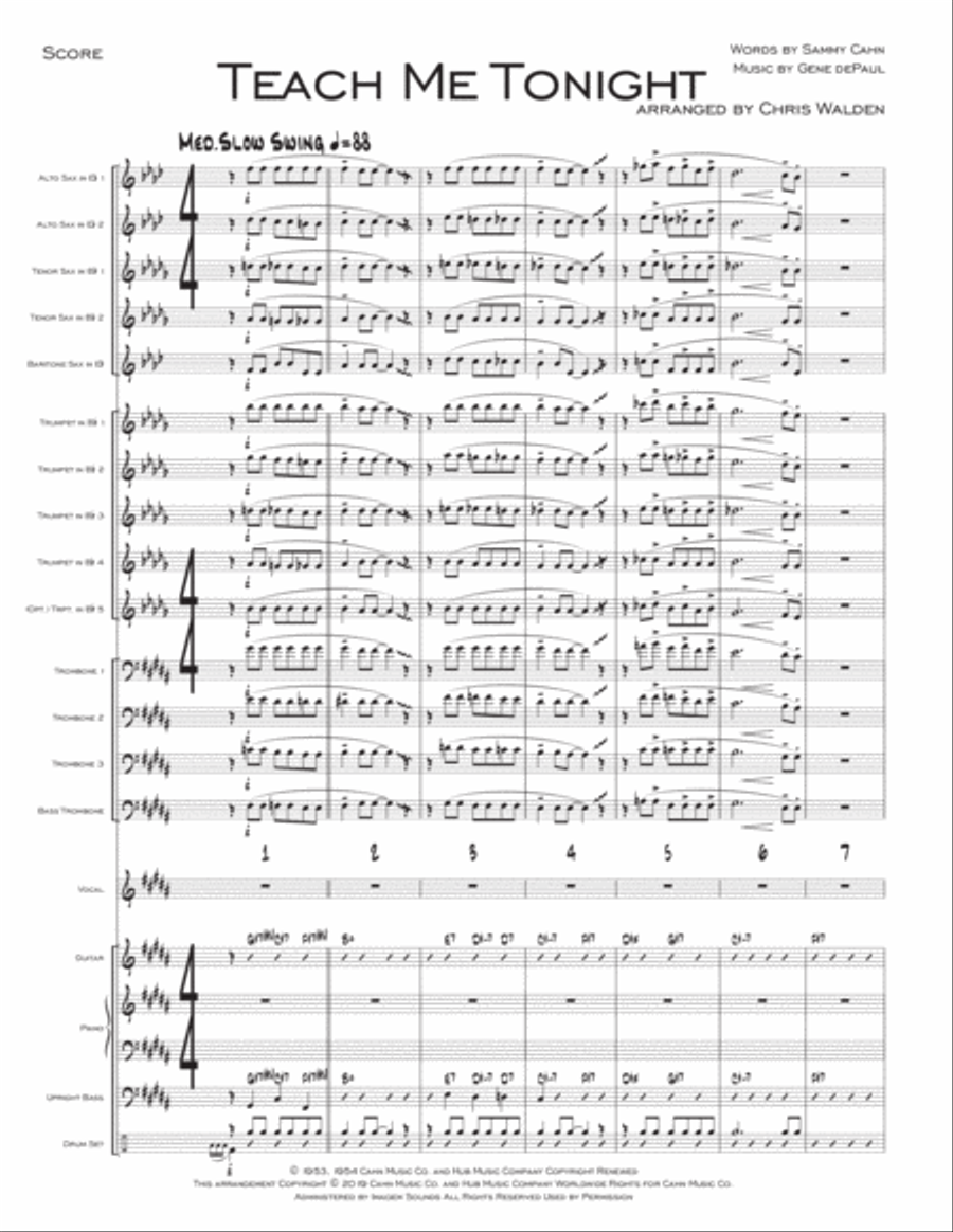 Teach Me Tonight Teach Me Tonight Jazz Ensemble scores gallery preview page 1