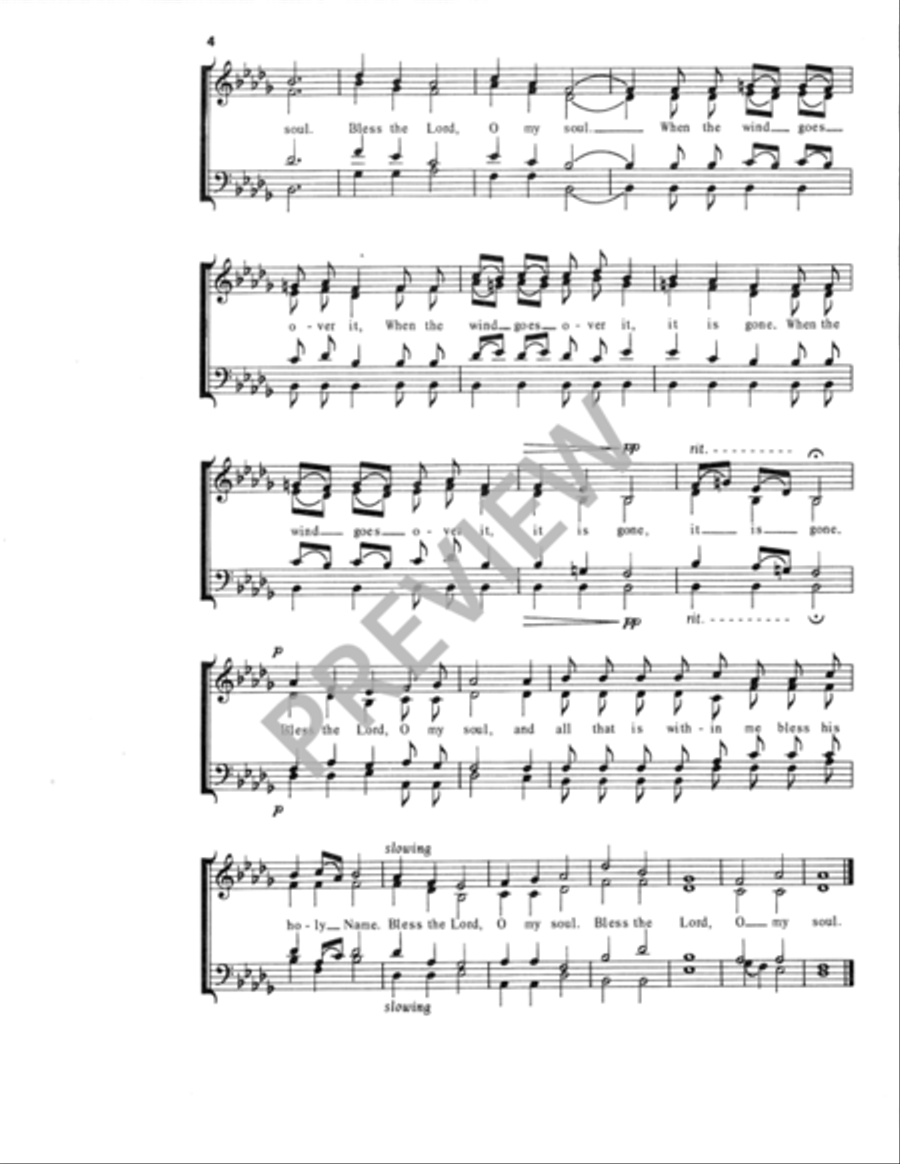Bless the Lord, O My Soul 4-Part scores gallery preview page 5