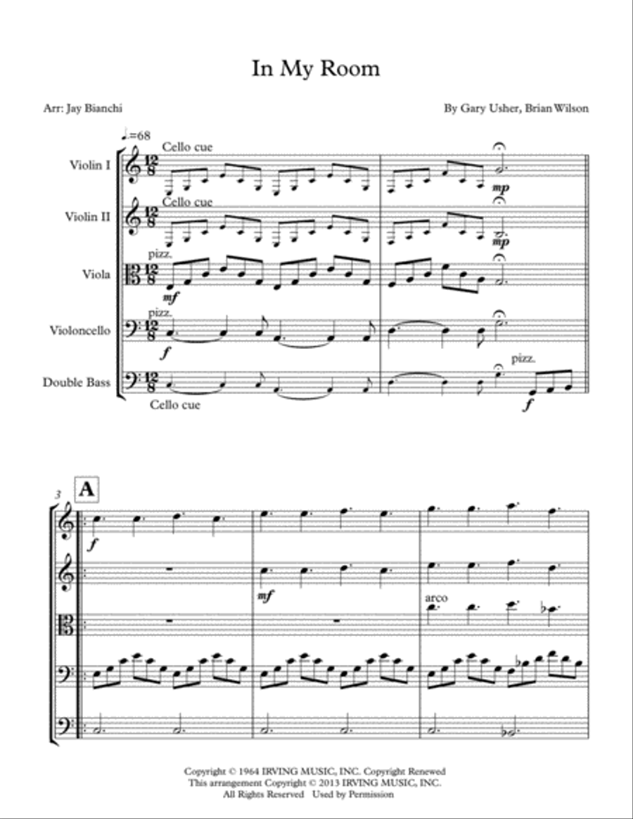 In My Room String Orchestra scores gallery preview page 1