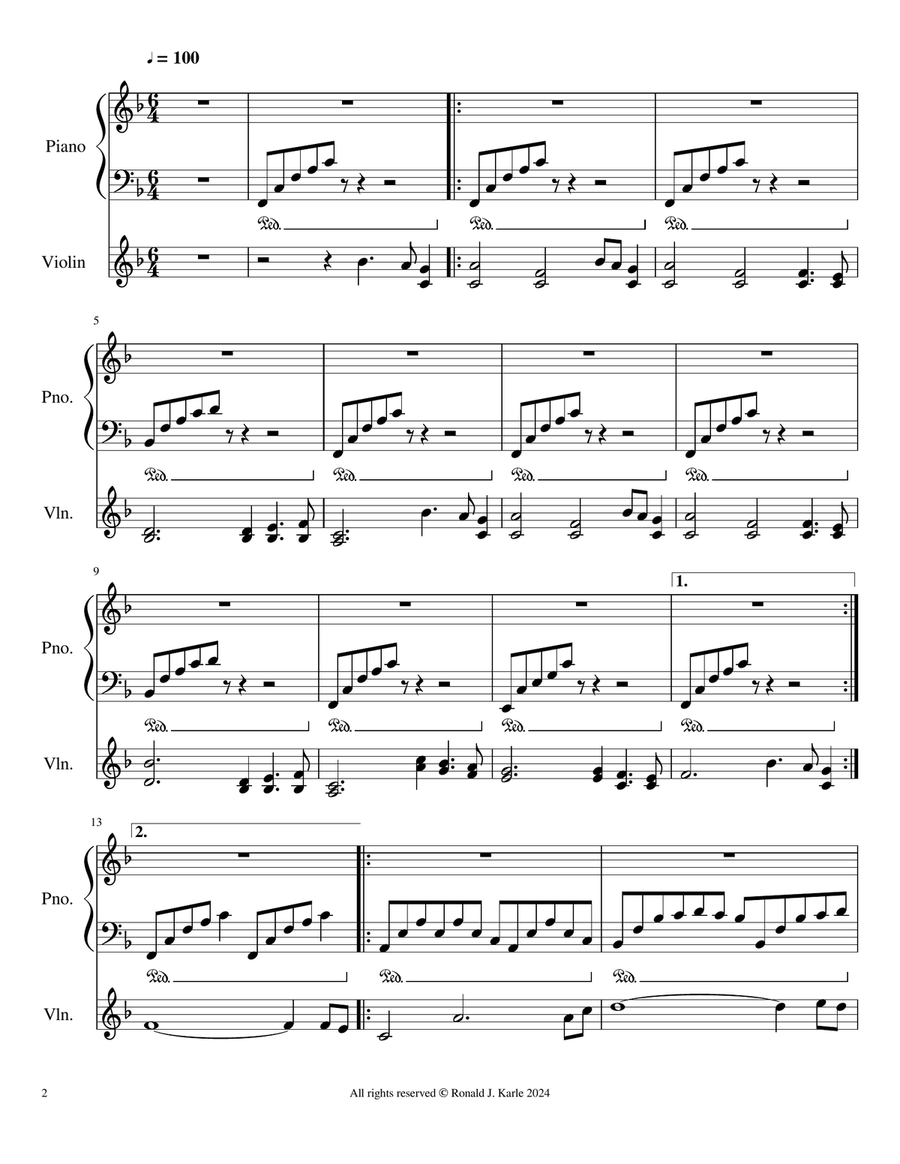 Meditation Ten Violin Solo scores gallery preview page 2