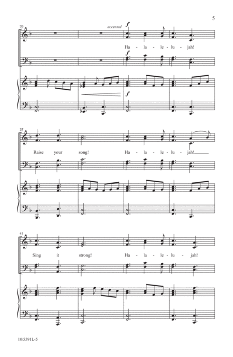 Ha-la-lelujah (Raise Your Song) 4-Part scores gallery preview page 5