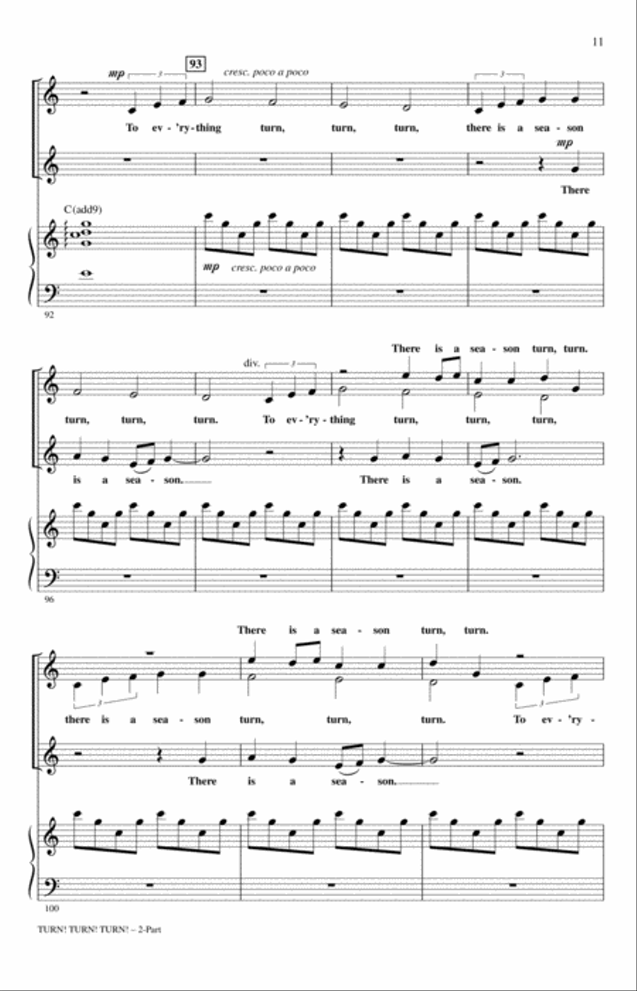 Turn! Turn! Turn! (To Everything There Is A Season) (arr. Roger Emerson) 2-Part scores gallery preview page 9