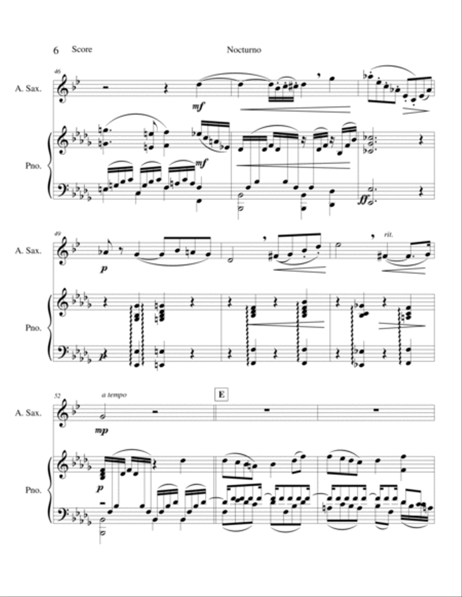 Nocturno - Opus 7 Alto Saxophone scores gallery preview page 6