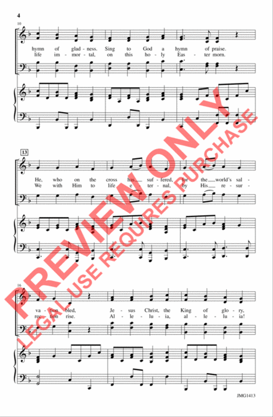 Alleluia! He Lives! Alleluia! He Lives! 4-Part scores gallery preview page 3