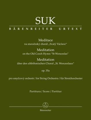 Book cover for Meditation on the Old Czech Hymn "St Wenceslas" for String Orchestra op. 35a