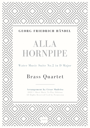 Book cover for Alla Hornpipe by Handel - Brass Quartet (Full Score) - Score Only