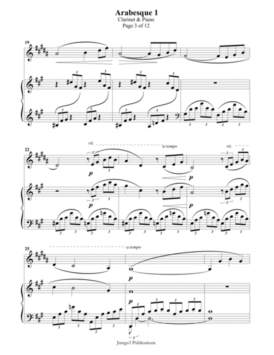 Debussy: Arabesque 1 for Clarinet & Piano image number null