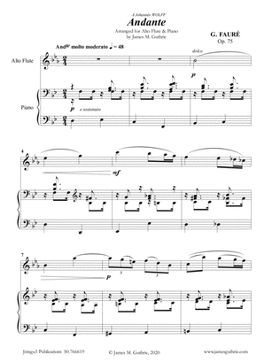 Fauré: Andante Op. 75 for Alto Flute & Piano