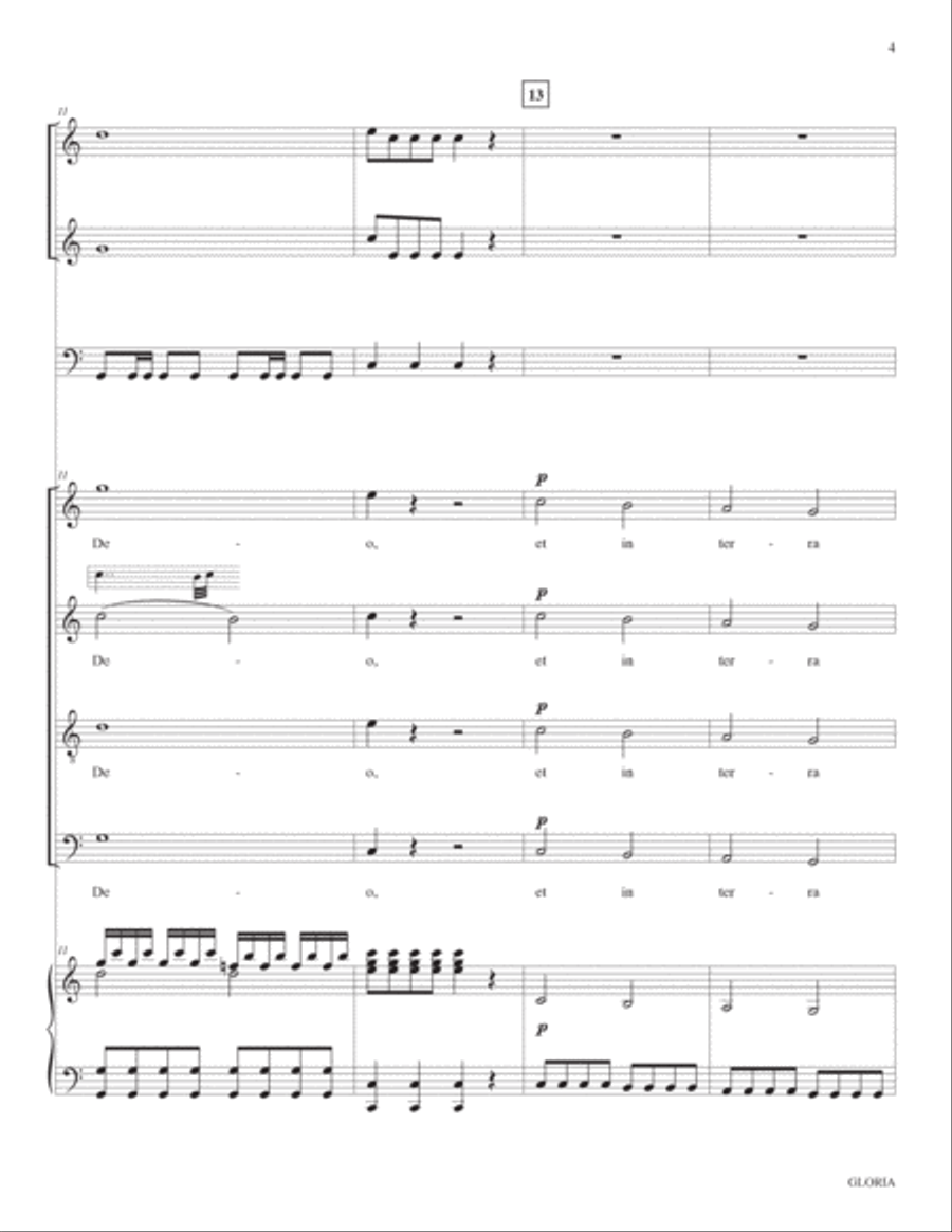 Gloria: from Mariazeller Messe: Full Score and Parts 4-Part scores gallery preview page 4