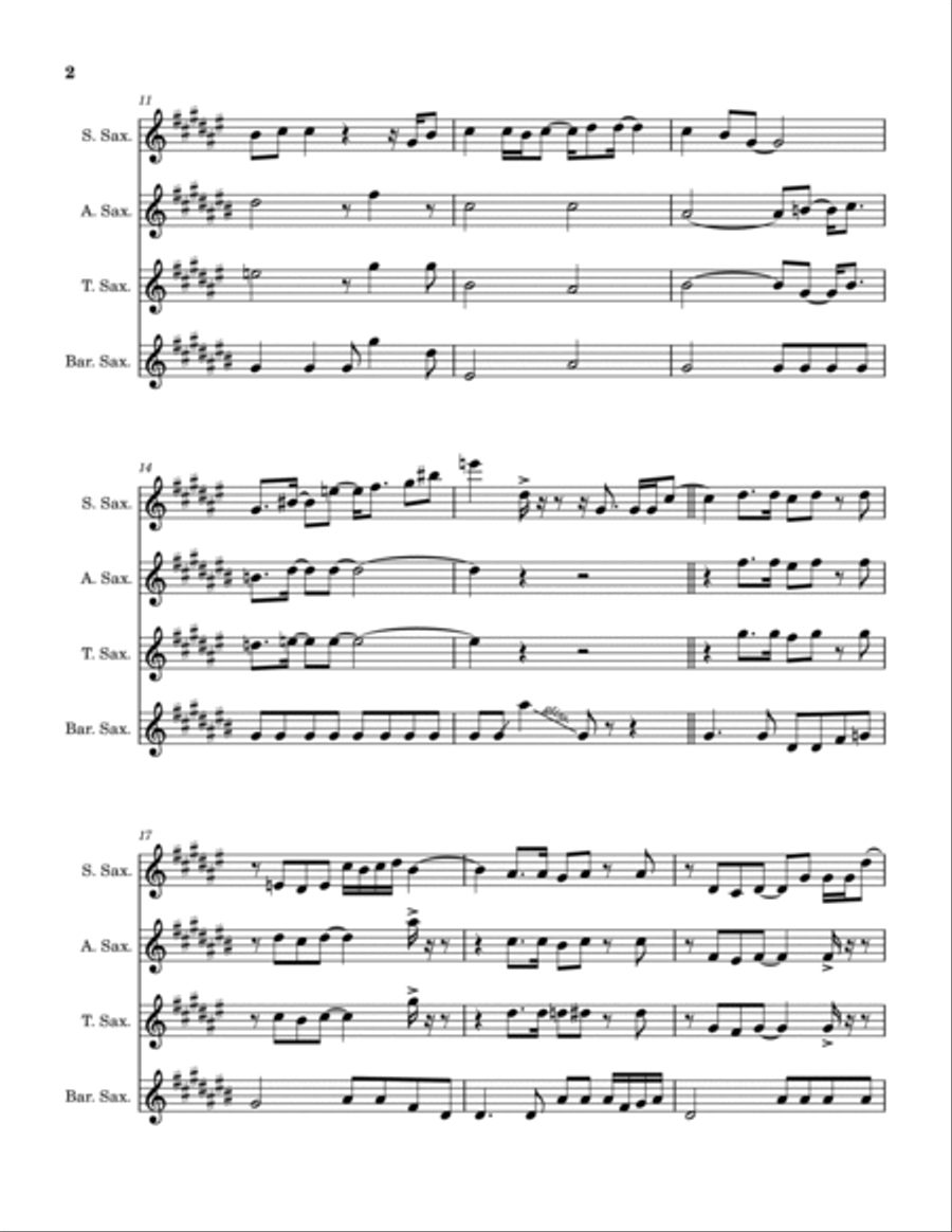 People Gotta Move Saxophone Quartet scores gallery preview page 3