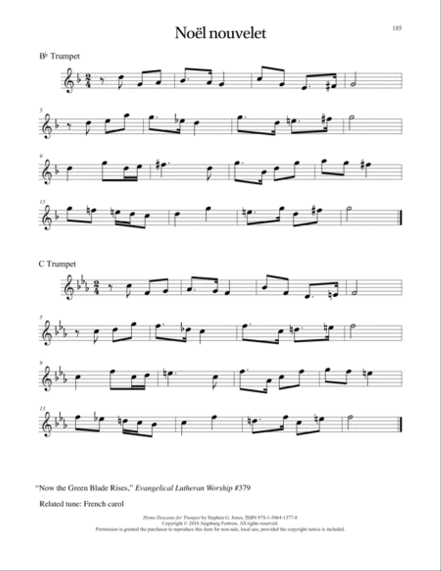 Hymn Descants for Trumpet C Trumpet scores gallery preview page 186