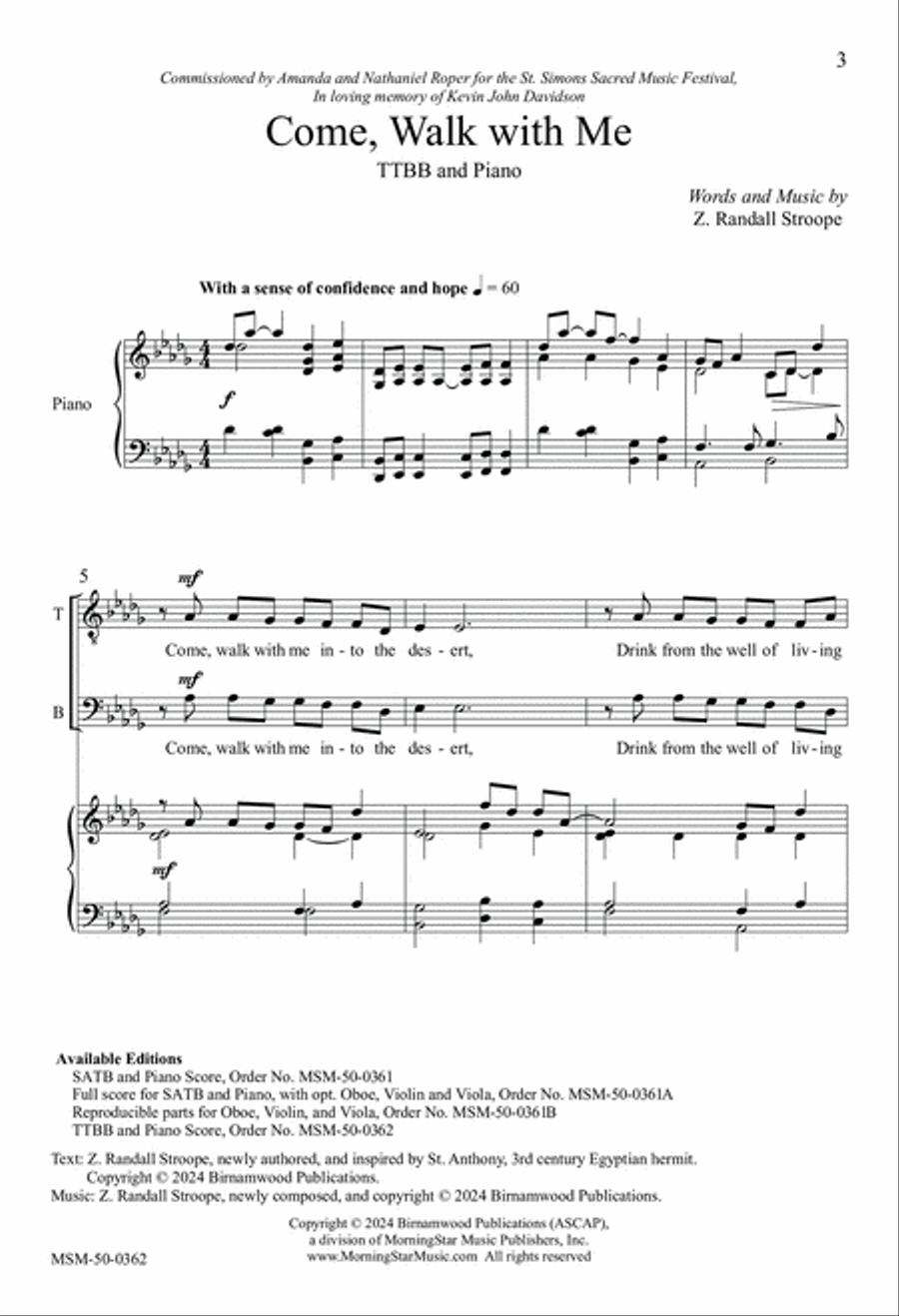 Come, Walk with Me TTBB scores gallery preview page 3