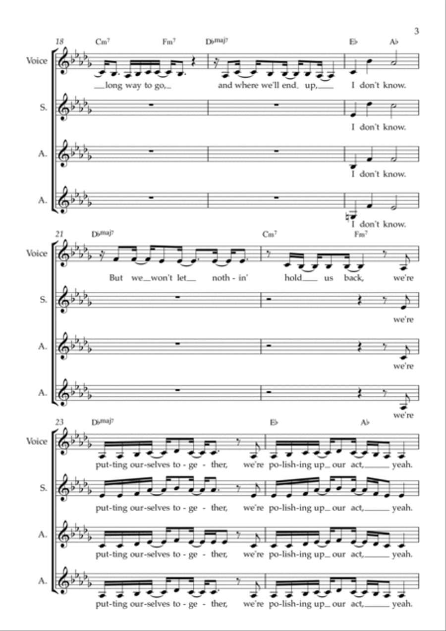 Ain't No Stoppin' Us Now Women's Choir scores gallery preview page 3