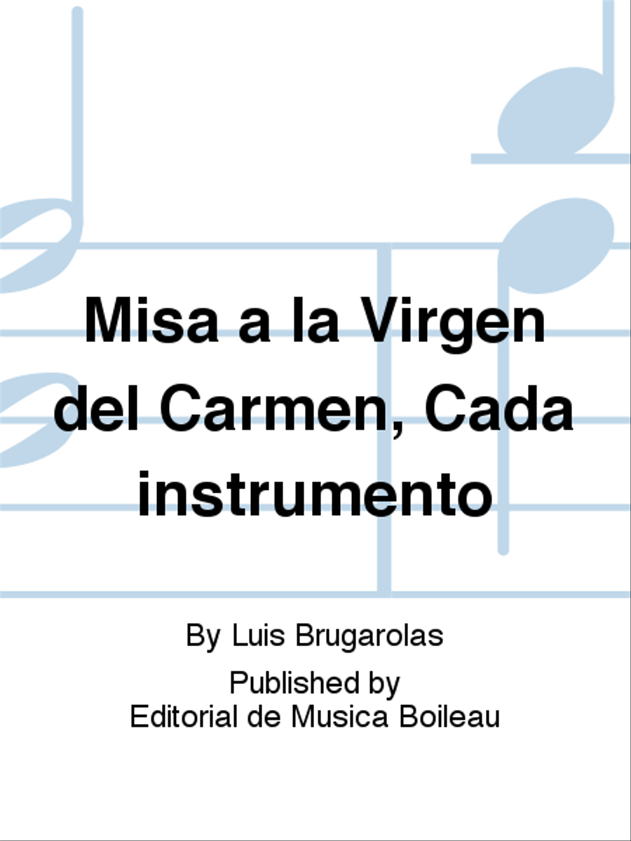 Misa a la Virgen del Carmen, Cada instrumento Orchestra scores gallery preview page 1