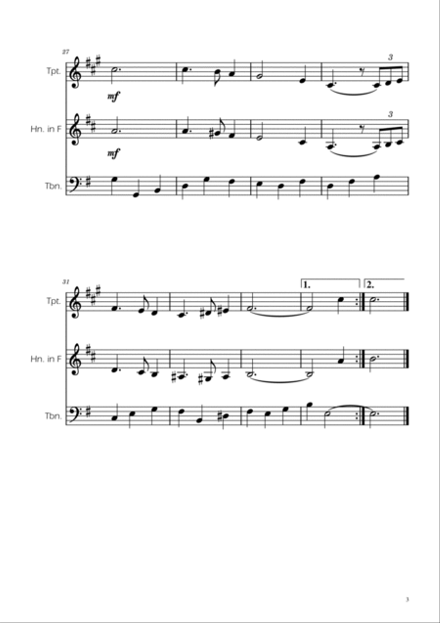 Greensleeves - Brass Trio Brass Trio scores gallery preview page 3