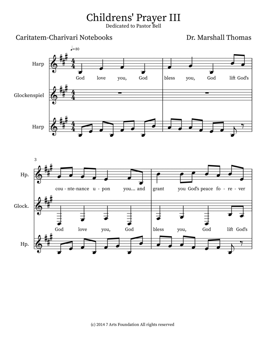 Childrens' Prayer III Percussion scores gallery preview page 1