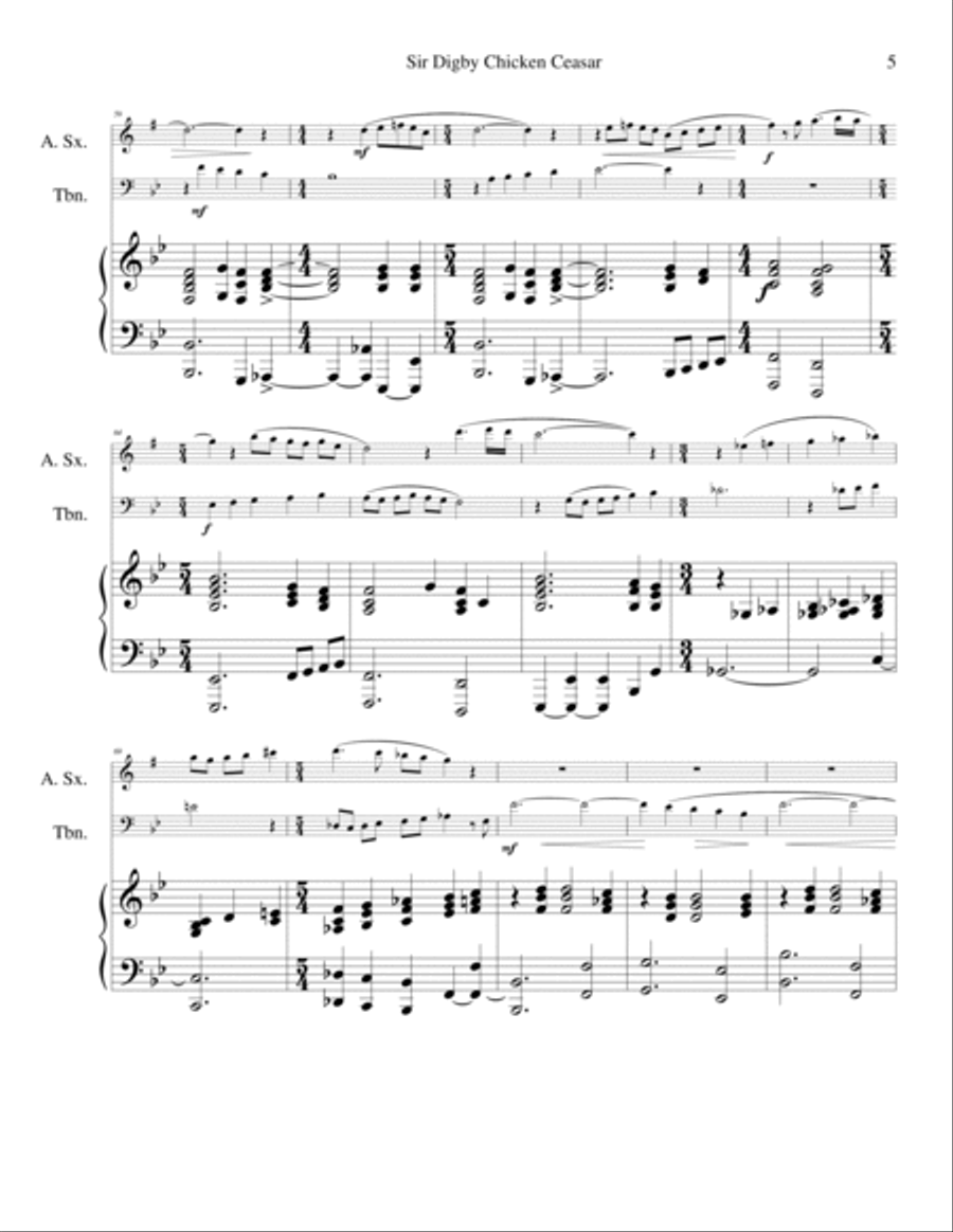Sir Digby Chicken Caesar: some kind of waltz Small Ensemble scores gallery preview page 5