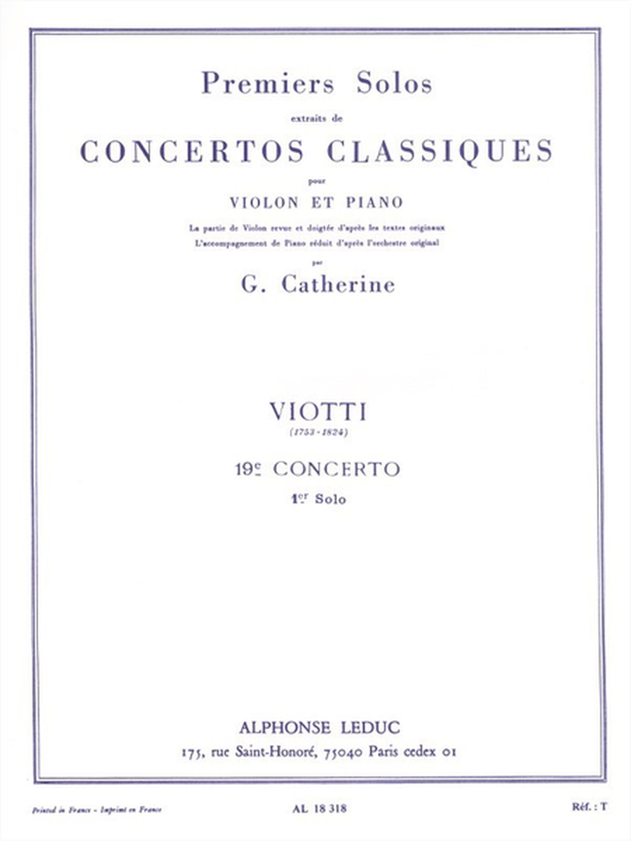 Premiers Solos Concertos Classiques:No.19 Violon et Piano