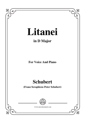 Schubert-Litanei in D Major,for voice and piano