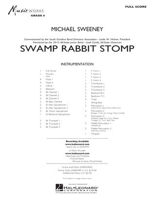 Book cover for Swamp Rabbit Stomp - Conductor Score (Full Score)