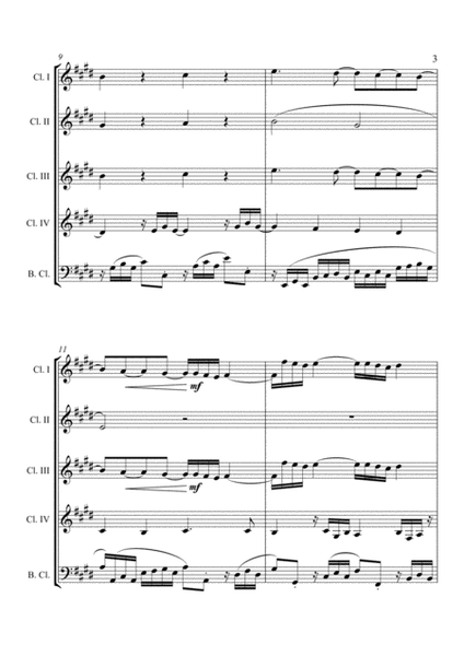 Prelude No. 4 for Clarinet Quintet (with extra part for Bass Clarinet in treble clef) image number null