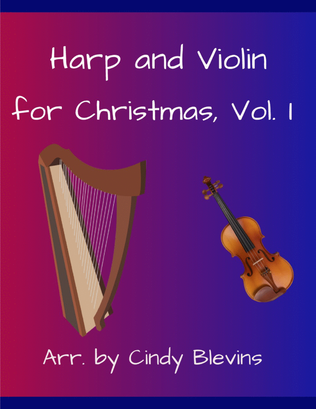 Book cover for Harp and Violin For Christmas, Vol. I, 14 arrangements