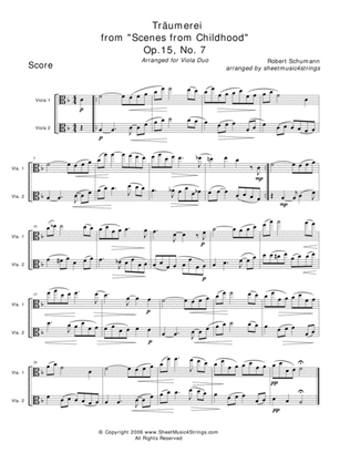Schumann, R. - Traumerei for Two Violas