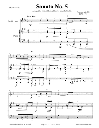 Vivaldi: Sonata No. 5 for English Horn & Piano