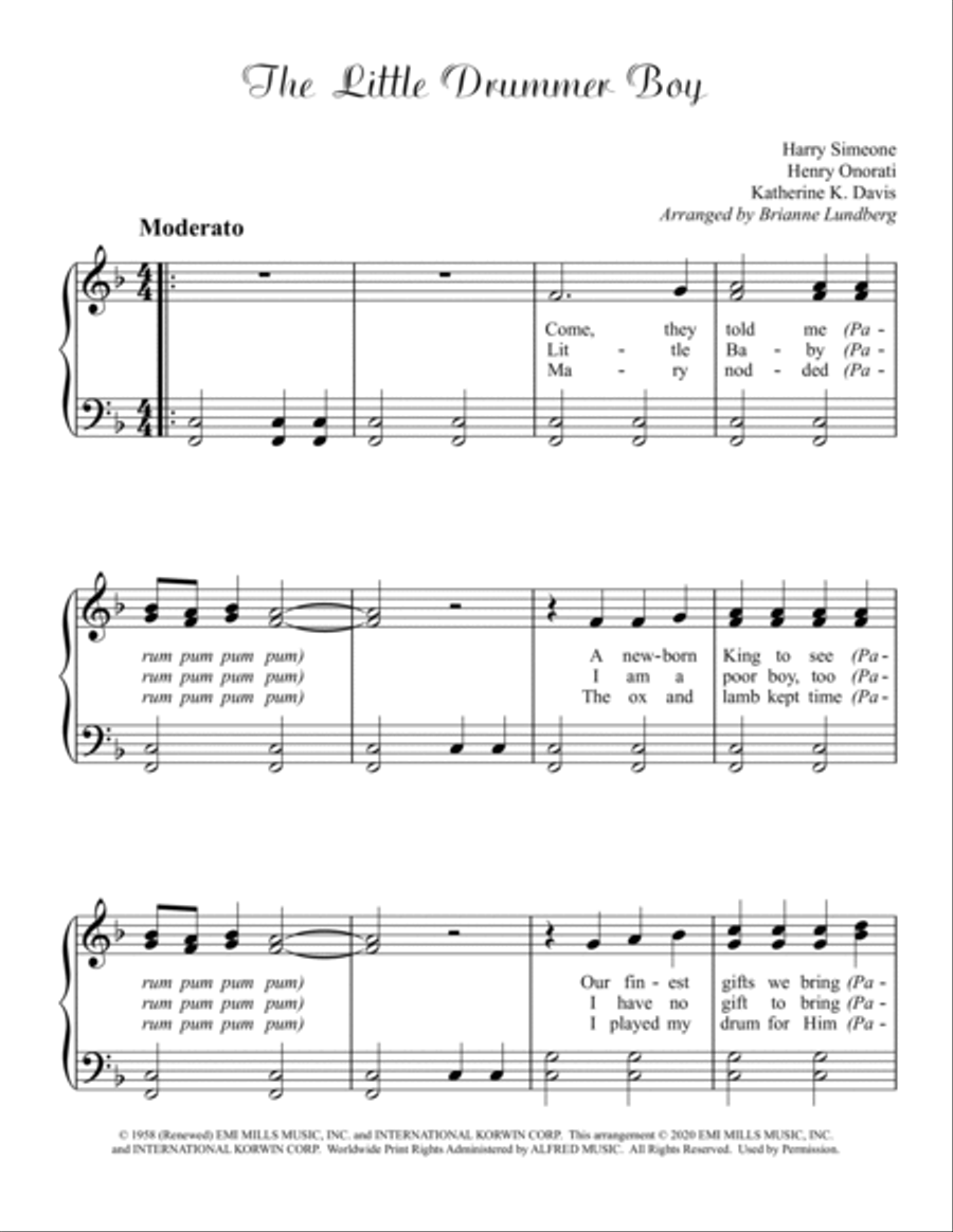 The Little Drummer Boy Voice scores gallery preview page 2