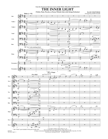 The Inner Light (Solo with Strings) - Full Score