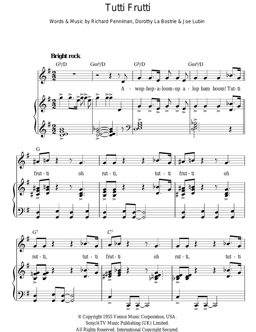 Tutti Frutti Tutti Frutti Acoustic Guitar scores gallery preview page 1