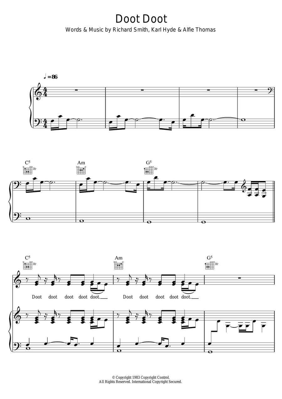Doot Doot Doot Doot Piano, Vocal scores gallery preview page 1