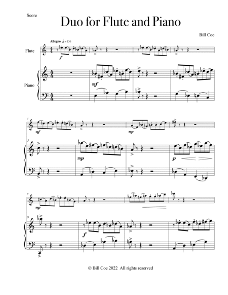 Duo for Flute and Piano Duo for Flute and Piano Woodwind Duet scores gallery preview page 2