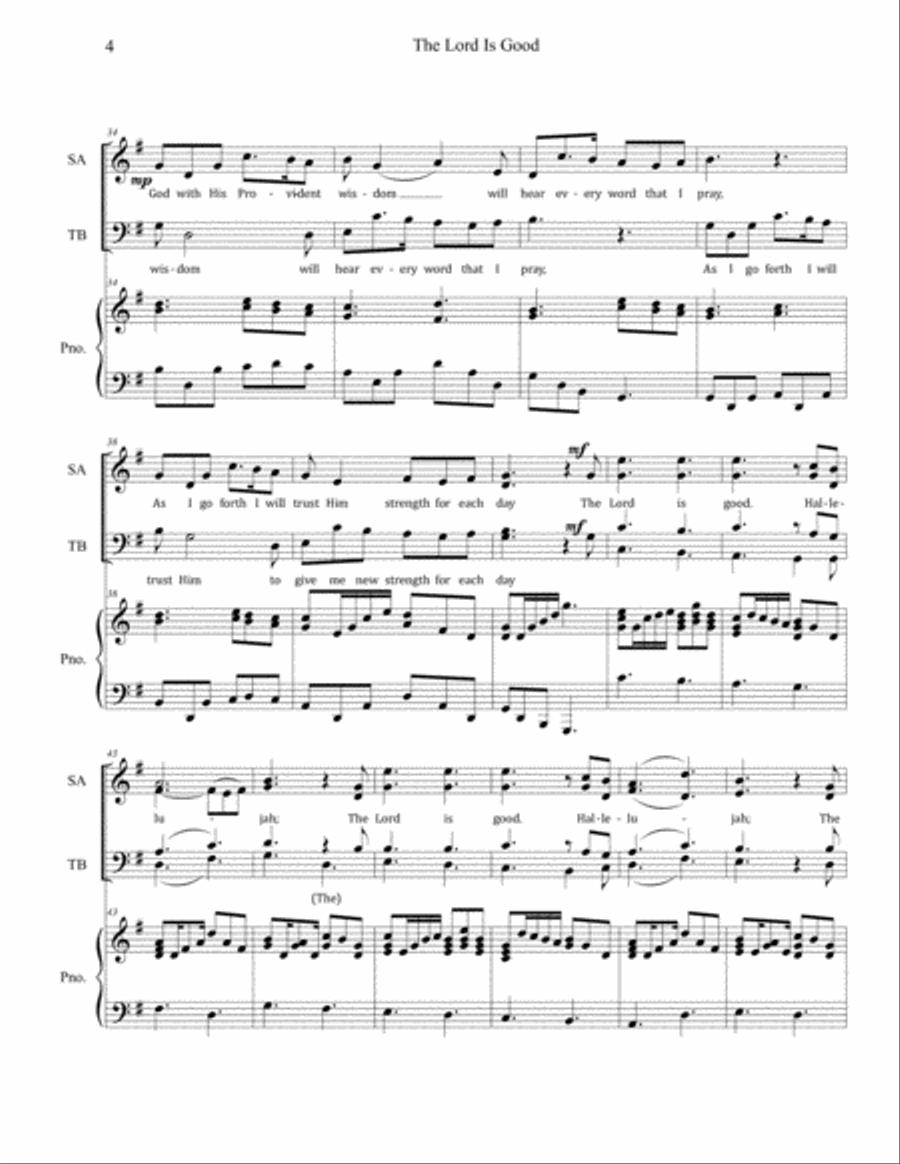 The Lord is Good 4-Part scores gallery preview page 4
