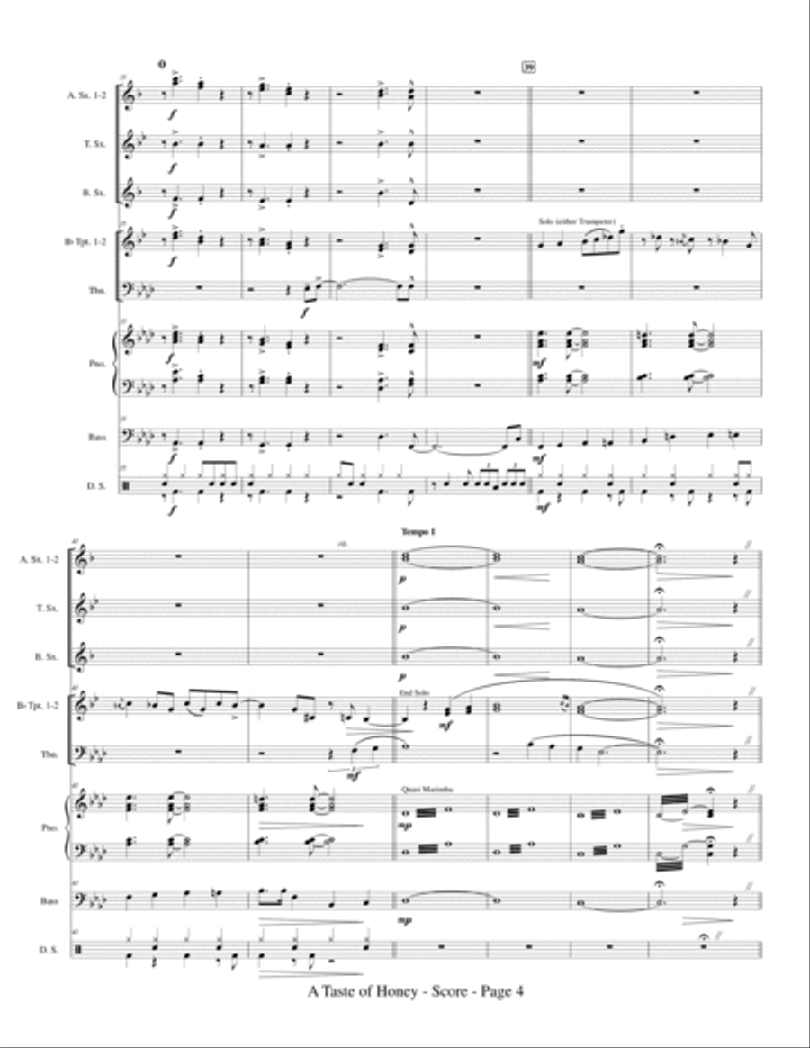 A Taste Of Honey Jazz Ensemble scores gallery preview page 6