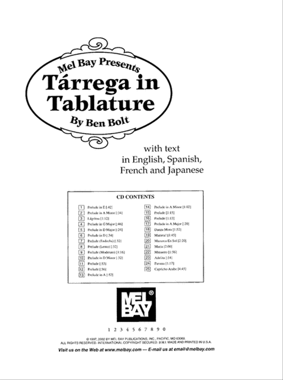 Tarrega in Tablature Acoustic Guitar scores gallery preview page 3