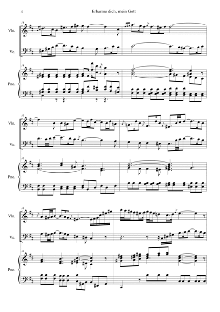 Erbarme dich, mein Gott Erbarme dich, mein Gott Piano Trio scores gallery preview page 4