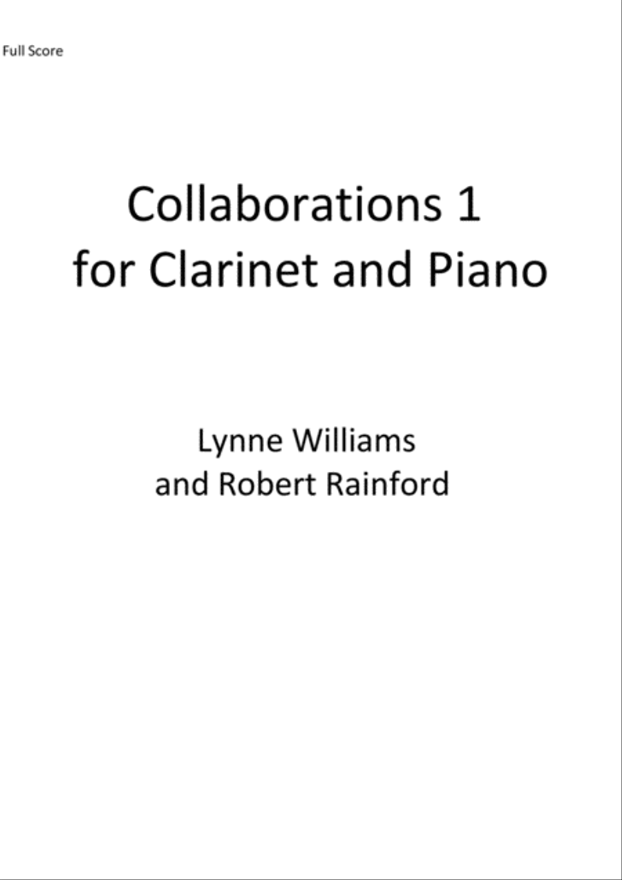 Collaborations 1 for clarinet and piano Clarinet Solo scores gallery preview page 1