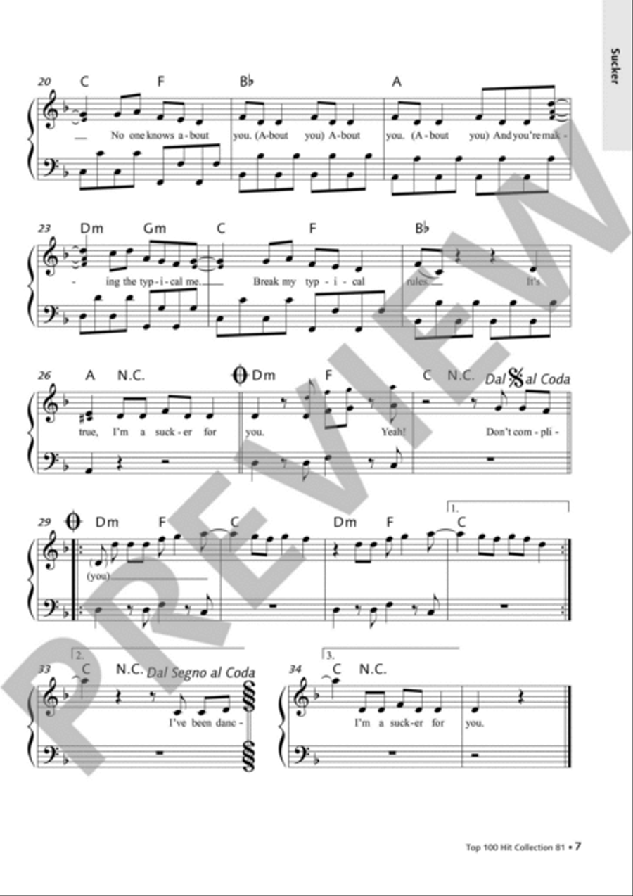 Top 100 Hit Collection 81 Vol. 81 Piano scores gallery preview page 2
