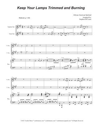 Keep Your Lamps Trimmed And Burning (Duet for Soprano and Tenor Saxophone)