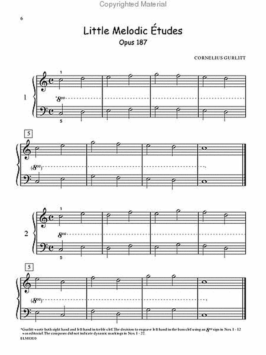 Gurlitt Book 1 Little Melodic Etudes, Opus 187