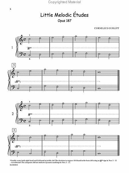 Gurlitt Book 1 Little Melodic Etudes, Opus 187