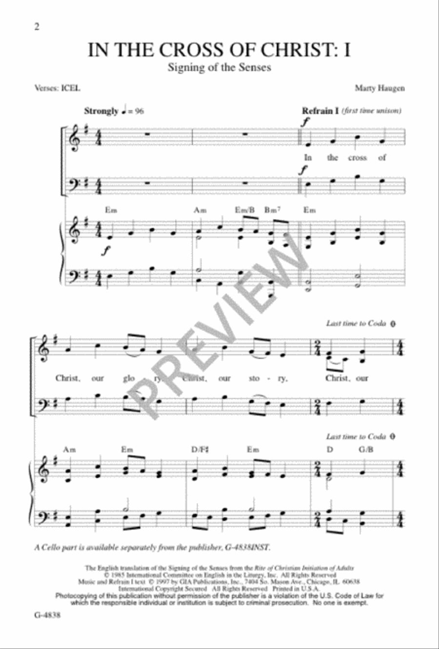 In the Cross of Christ In the Cross of Christ 4-Part scores gallery preview page 2