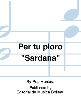 Book cover for Per tu ploro "Sardana"