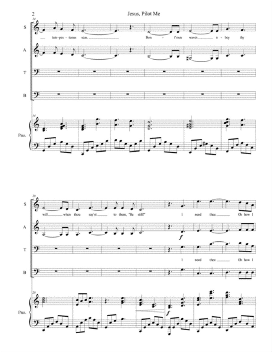 Jesus, Pilot Me 4-Part scores gallery preview page 3